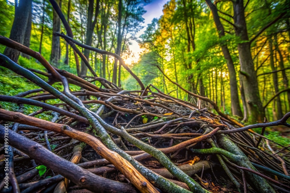 Strangled Twigs and Branches Entangled in Nature's Embrace Amidst Dense Forest Underbrush Strangled Twigs and Branches Entangled in Nature's Embrace Amidst Dense Forest Underbrush