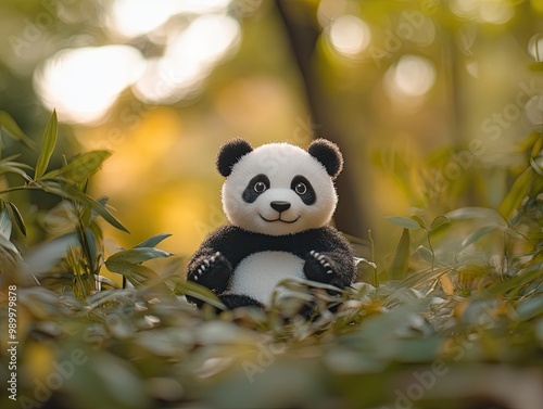 panda isolated on cute background