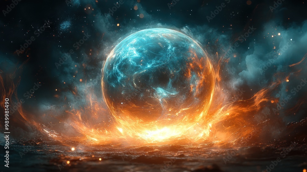 Obraz premium Fiery Cosmic Dance