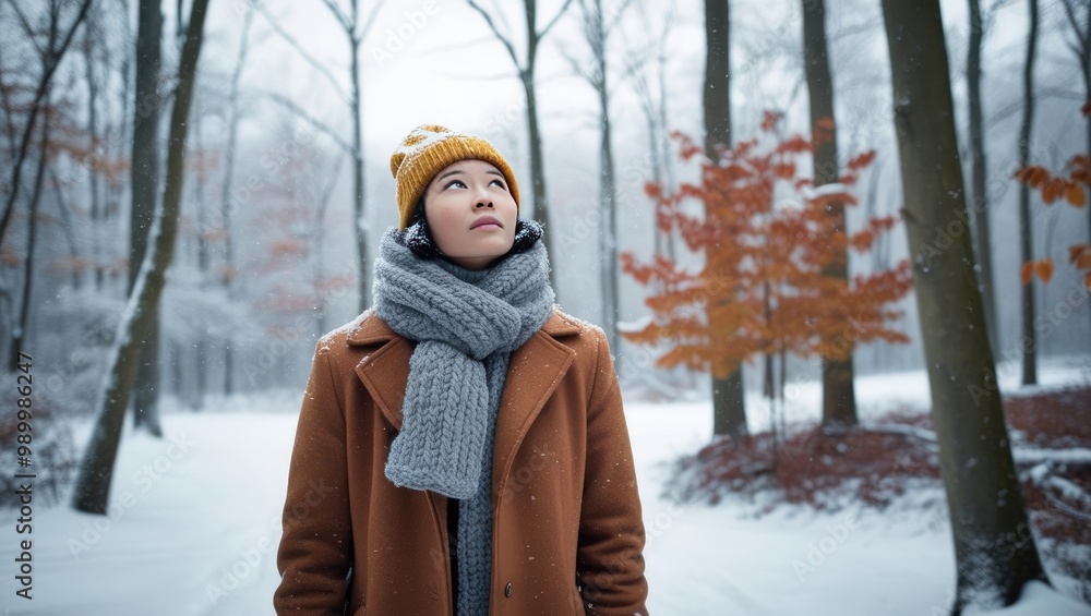 Winter Contemplation in a Snow-Covered Forest Winter Contemplation in a Snow-Covered Forest