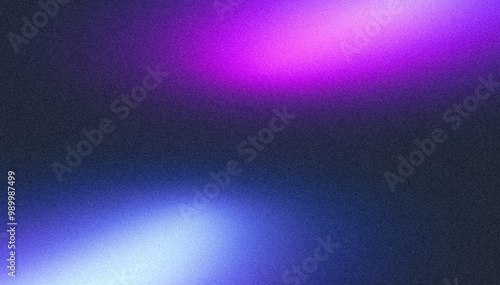 Abstract grainy gradient background purple blue black glowing color wave dark backdrop noise texture banner poster header design