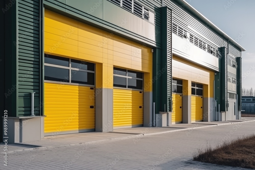 new modern Factory industrial structure with Roller doors new modern Factory industrial structure with Roller doors