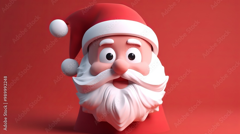 3D Lovely Santa Claus Solid Color Background 3D Lovely Santa Claus Solid Color Background