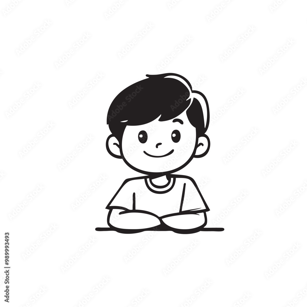 Expresive Boy Cartoon Vector Illustration Expresive Boy Cartoon Vector Illustration