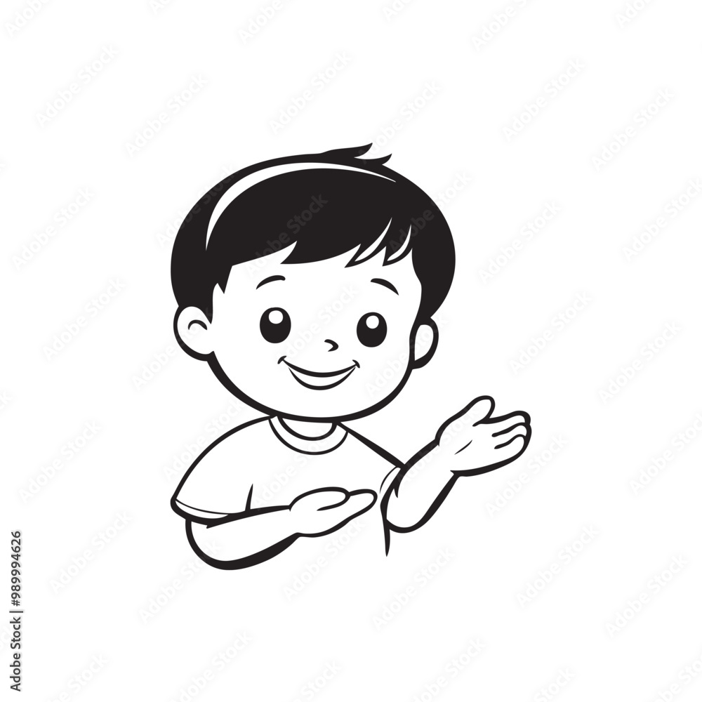 Expresive Boy Cartoon Vector Illustration Expresive Boy Cartoon Vector Illustration