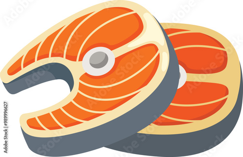 illustration of salmon meat on a white background