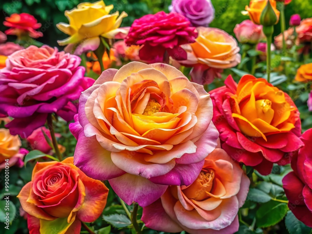 Various Stunning Roses in Full Bloom Showcasing Vibrant Colors and Unique Petal Structures Various Stunning Roses in Full Bloom Showcasing Vibrant Colors and Unique Petal Structures