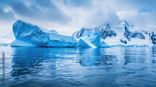 Wallpaper Mural Majestic Snow-Covered Mountain Peak against Clear Blue Sky with Copy Space - Serene Winter Landscape Torontodigital.ca