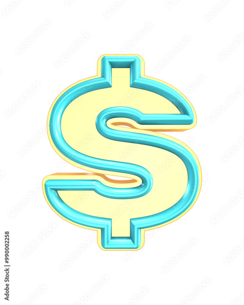 3D Number symbol Green and yellow 3D Number symbol Green and yellow