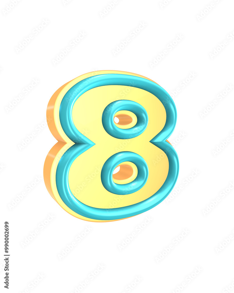 3D Number symbol green and yellow 3D Number symbol green and yellow