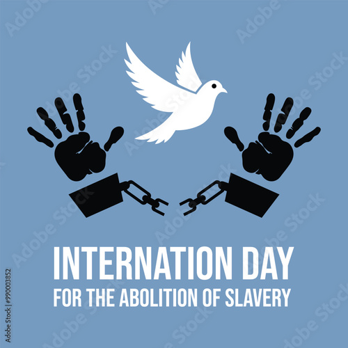 international day sale .Flying pigeon .handcuffed .Art & Illustration.Banner 
