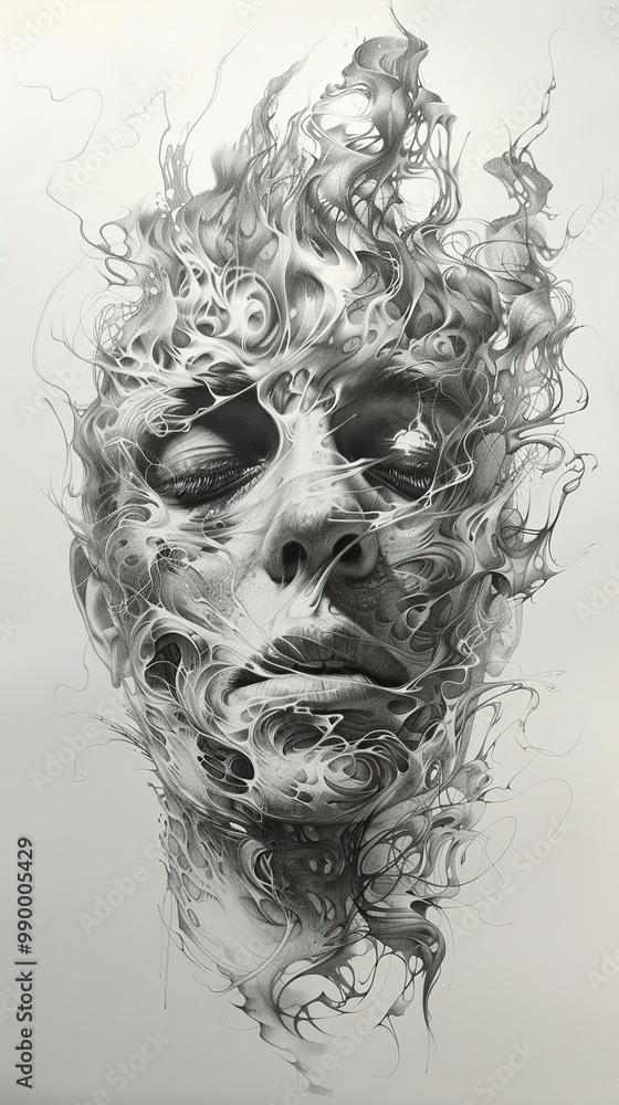 Fototapeta premium Abstract Portrait: A Study in Form and Expression