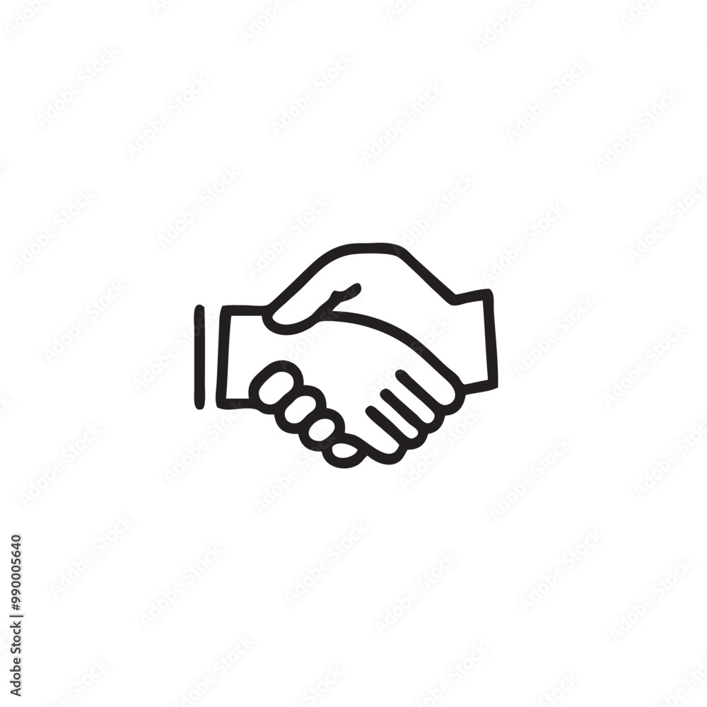 Handshake Partnership Professional Silhouette and Line Icon Handshake Partnership Professional Silhouette and Line Icon