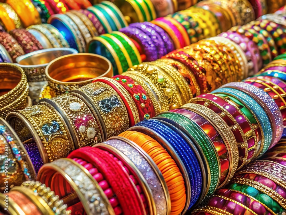 Vibrant Colored Bangles Displayed Together in a Beautiful Arrangement on a Bright Background Vibrant Colored Bangles Displayed Together in a Beautiful Arrangement on a Bright Background