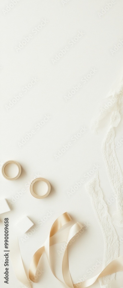 Obraz premium Elegant Party Textures Flat Lay with Satin Ribbons, Lace, and Velvet Elements