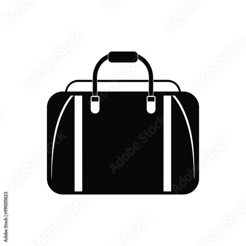 Silhouette suitcase .Art and Illustrator .in white background 