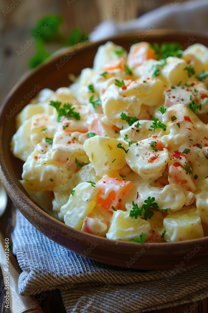 Classic potato salad: a light and creamy summer side dish with fresh vegetables Classic potato salad: a light and creamy summer side dish with fresh vegetables