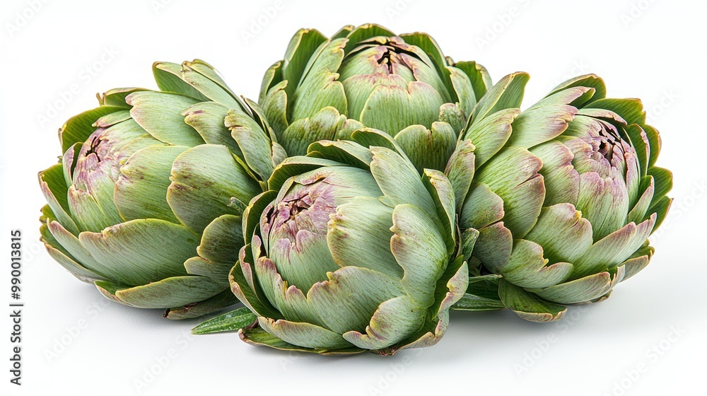 Four Artichokes Isolated on White Background Four Artichokes Isolated on White Background