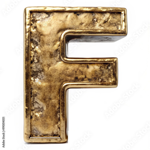 gold letter F and luxury 3d clipart