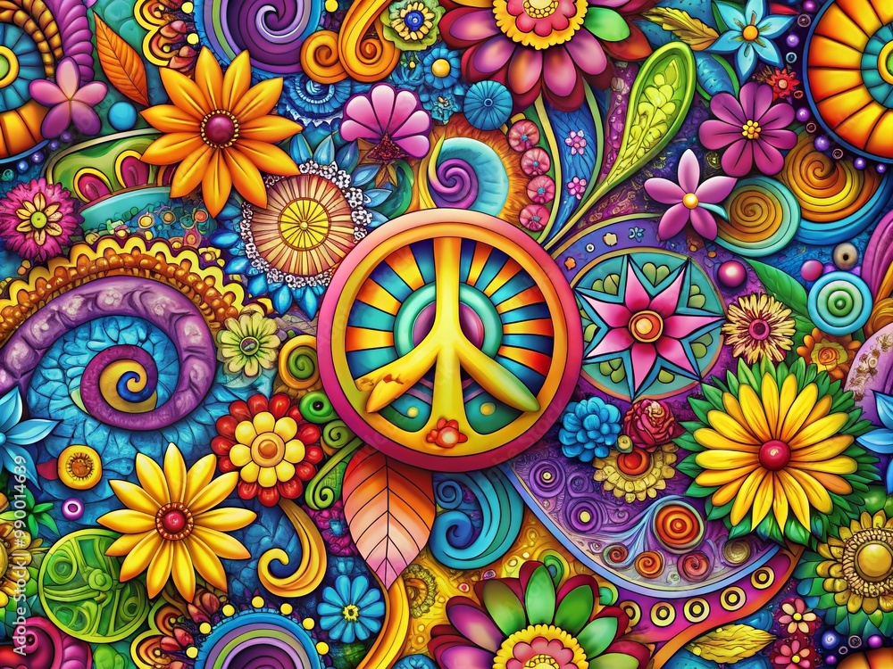 Vibrant Hippy Font with Colorful Swirls and Psychedelic Patterns for Creative Design Projects Vibrant Hippy Font with Colorful Swirls and Psychedelic Patterns for Creative Design Projects
