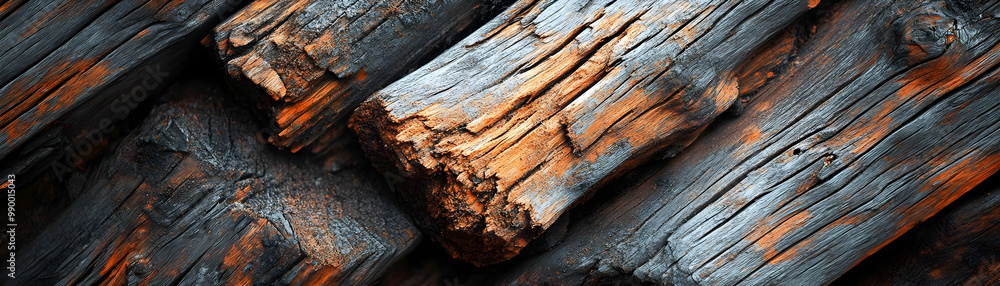 Obraz premium Rough Wood Texture Shows Knots And Cracks With Natural Pattern