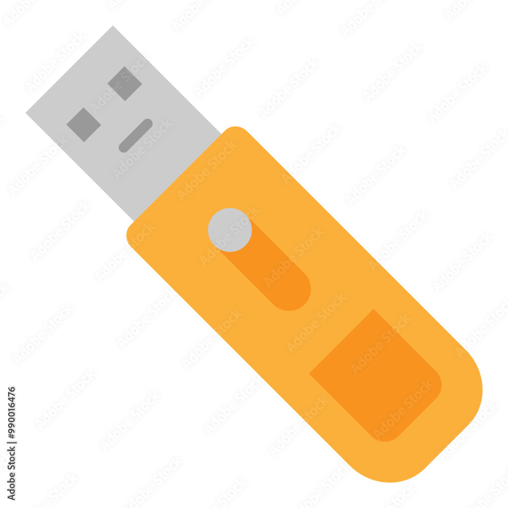 Illustration of Flash Drive Flat Icon Illustration of Flash Drive Flat Icon