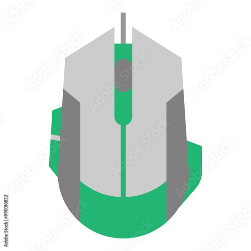 Illustration of Wired Gaming Mouse Flat Icon