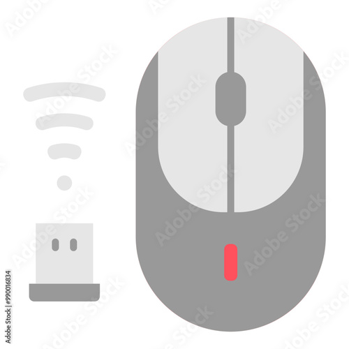 Illustration of Wireless Mouse Flat Icon