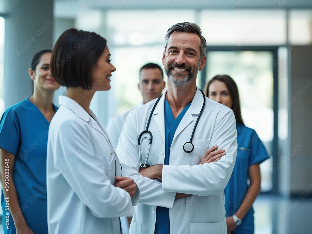 Healthcare Professionals Smiling Together in Hospital Healthcare Professionals Smiling Together in Hospital