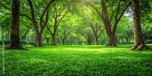 green forest in spring