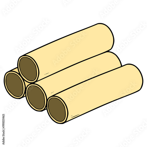 uncooked cannelloni pasta illustration hand drawn isolated vector