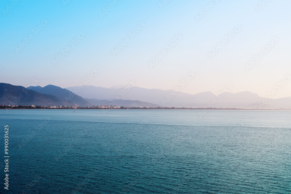 Calm sea and mountain view in Finike Calm sea and mountain view in Finike