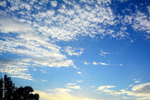 Obraz na plátne conditions and weather during the day with cloud shapes that have almost the sam