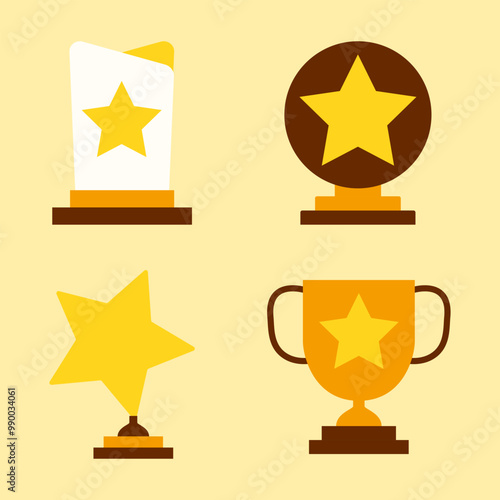 various types of icons for rate badge used for design media, simple flat icon vector