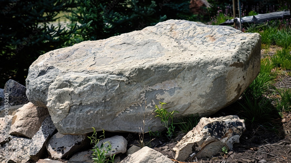 flat stone podium on a rock platform serves as a stylish showcase against a backdrop of verdant forest scenery flat stone podium on a rock platform serves as a stylish showcase against a backdrop of verdant forest scenery