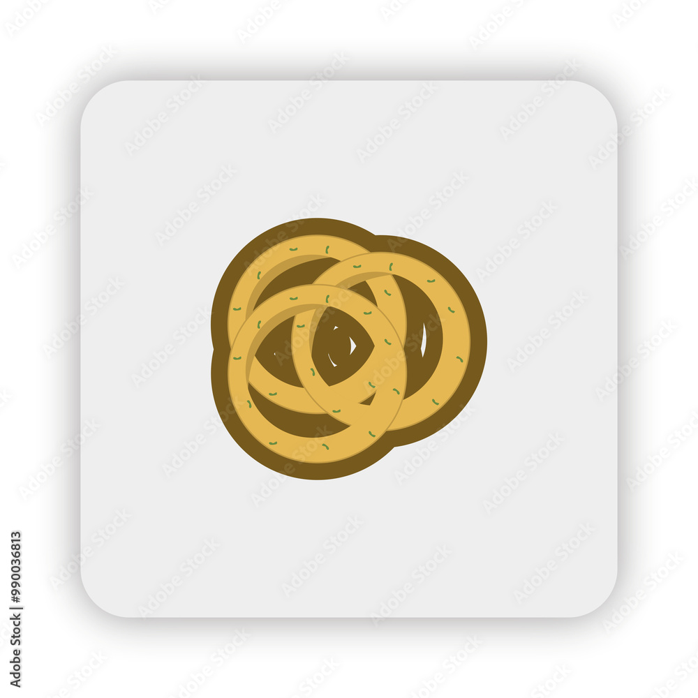 Obraz premium onion rings, fried onion, dessert flat icon