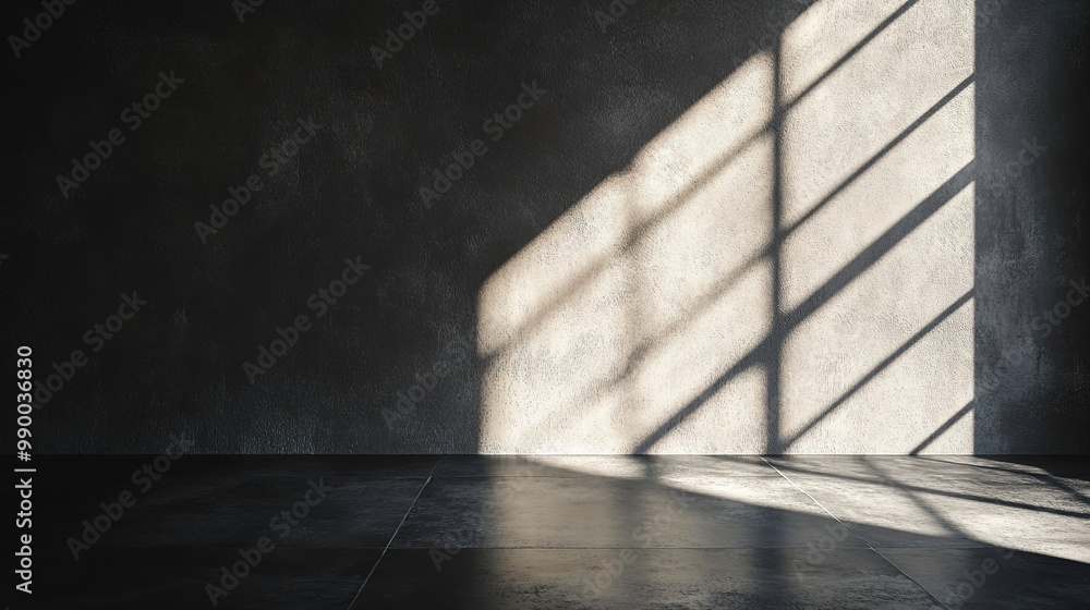 Beautiful original wallpaper of an empty room with a play of light and shadow on the wall and floor for design or creative work Beautiful original wallpaper of an empty room with a play of light and shadow on the wall and floor for design or creative work