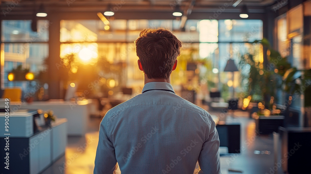 a office man in a well-lit office sleek modern interior with copy space. a office man in a well-lit office sleek modern interior with copy space.