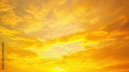 Vibrant yellow sky during a sunset, showcasing the beauty of the end of the day.