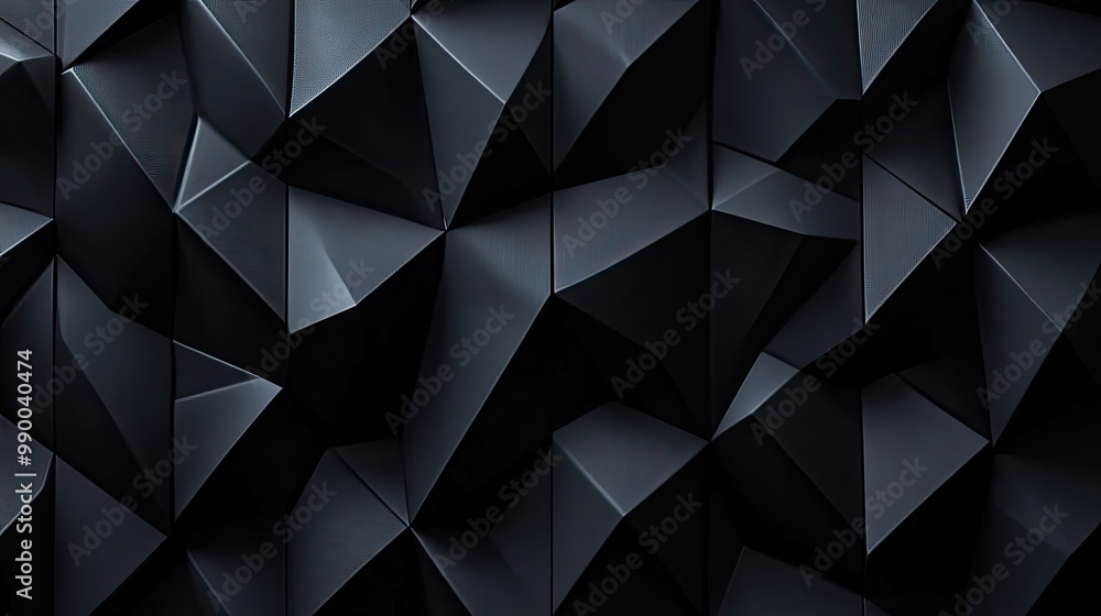 Abstract black diamond-shaped 3D pattern forming a sleek, modern wallpaper on a dark backdrop. Abstract black diamond-shaped 3D pattern forming a sleek, modern wallpaper on a dark backdrop.