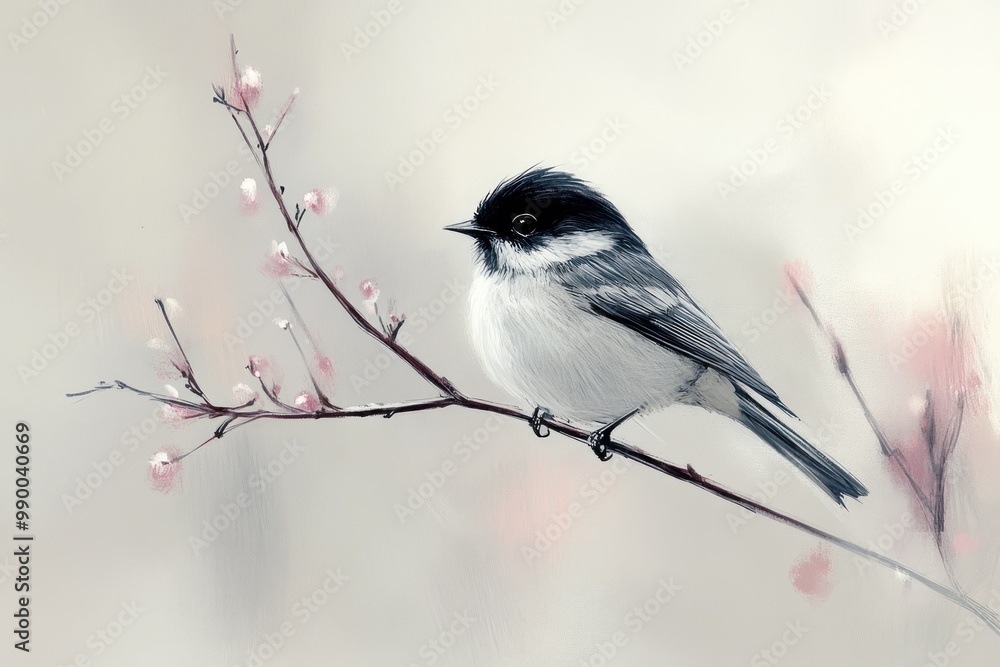 A Delicate Songbird on a Branch A Delicate Songbird on a Branch