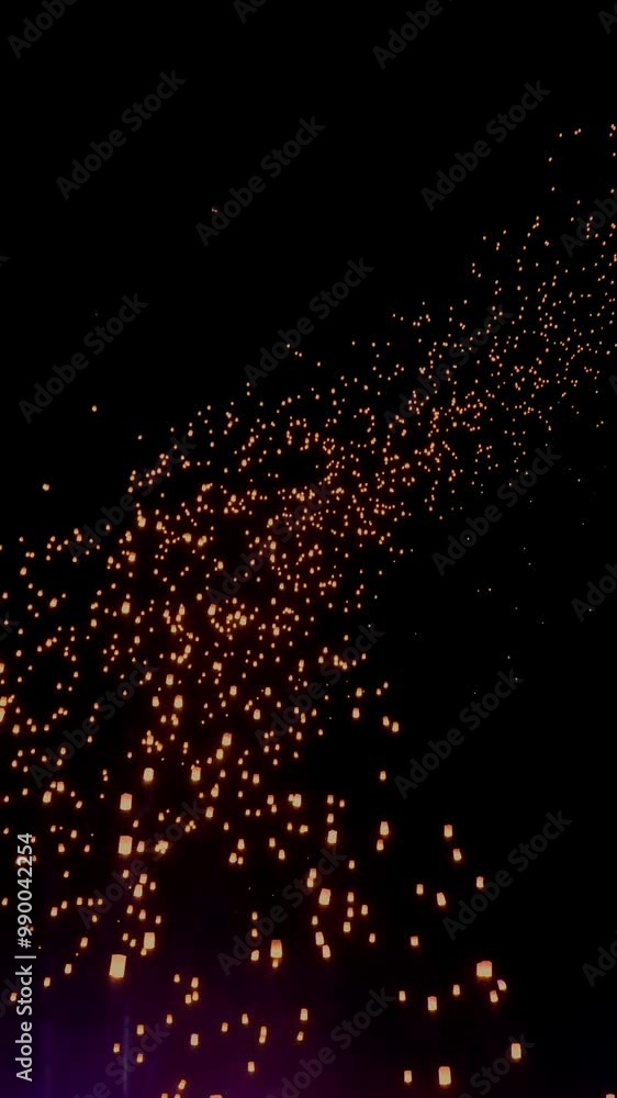 Tourist floating sky lanterns in Yi-Peng (Loy Krathong) festival , Chiang Mai ,Thailand. Vertical video. Tourist floating sky lanterns in Yi-Peng (Loy Krathong) festival , Chiang Mai ,Thailand. Vertical video.