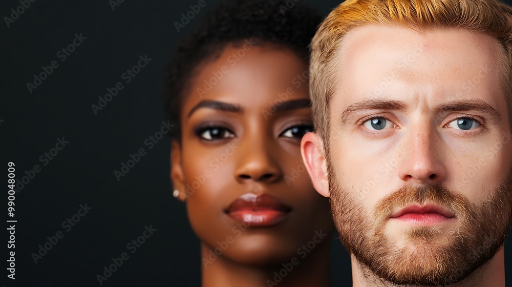 A captivating image of diverse faces, each representing a unique ethnic background, showcased against a dark background with subtle, elegant lighting A captivating image of diverse faces, each representing a unique ethnic background, showcased against a dark background with subtle, elegant lighting