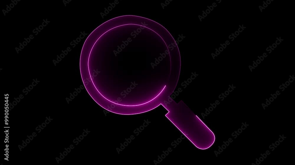 glowing neon search animation icon sign symbol on black background . abstract zoom in search icon . glowing neon search animation icon sign symbol on black background . abstract zoom in search icon .