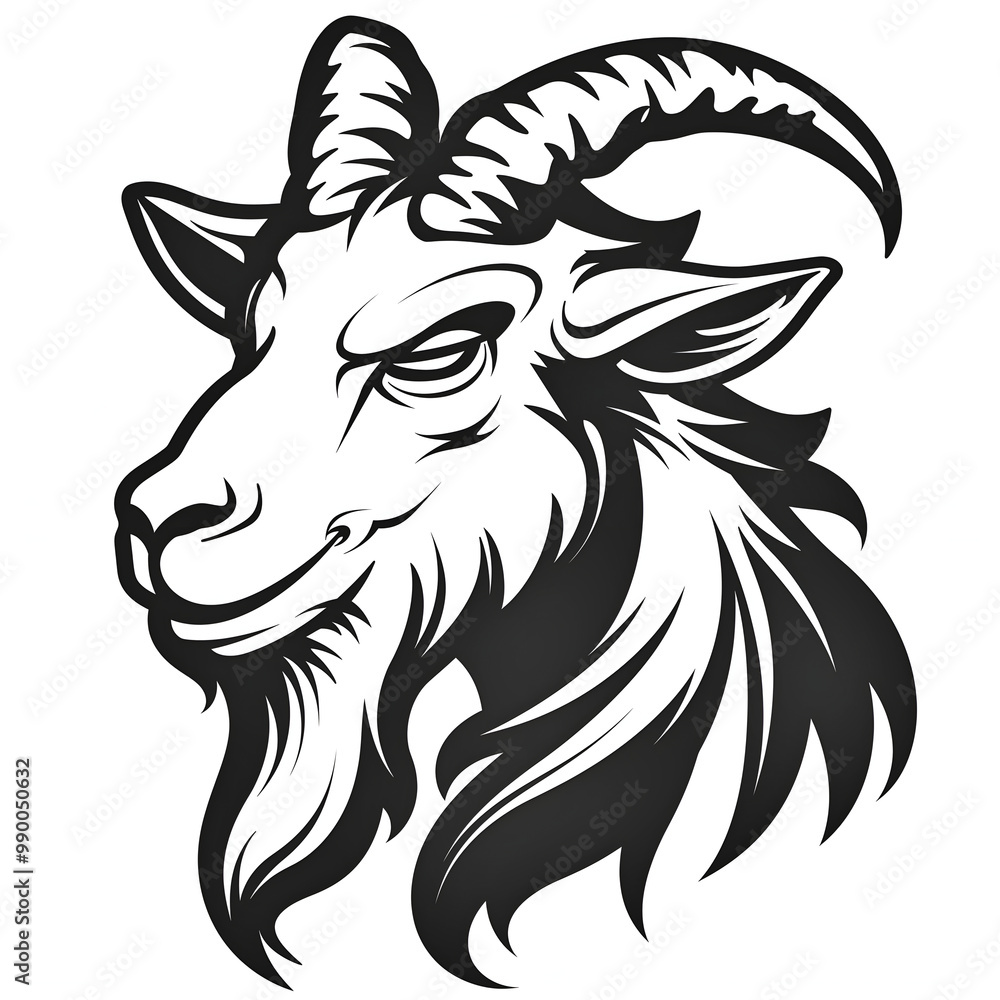goat head silhouette on white background
goat head silhouette on white background
