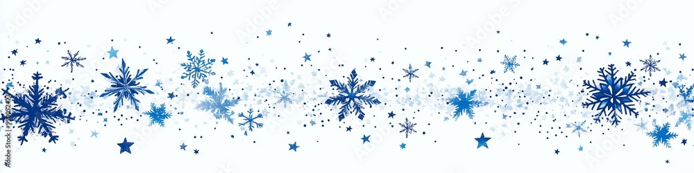 Winter card with falling snow, crystallic white snowflake on white background. Magical heavy snowflakes backdrop. Sky snowfall banner. Holiday winter background for Christmas and New Year Winter card with falling snow, crystallic white snowflake on white background. Magical heavy snowflakes backdrop. Sky snowfall banner. Holiday winter background for Christmas and New Year