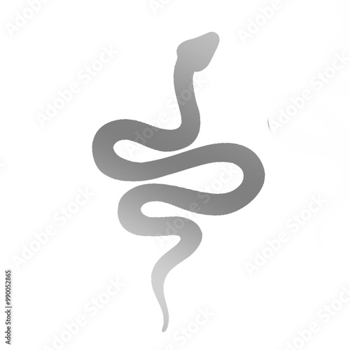 Silver snake symbol isolated transparent background 