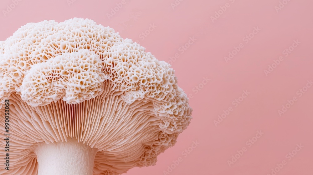 Stunning Pastel Mushrooms Against Soft Pink Background – Nature's Delicate Beauty in Subtle Tones Stunning Pastel Mushrooms Against Soft Pink Background – Nature's Delicate Beauty in Subtle Tones