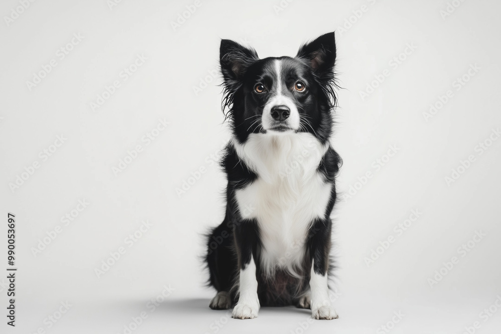 Border Collie Sitting Still
A black-and-white border collie sitting calmly in a studio setting Border Collie Sitting Still
A black-and-white border collie sitting calmly in a studio setting