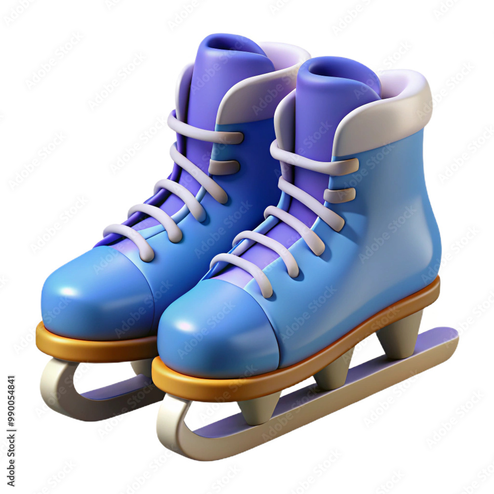 Ice Skates 3d cartoon style illustration Ice Skates 3d cartoon style illustration